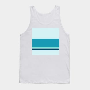 The onliest jumble of Ice, Tiffany Blue, Blue-Green and Marine Blue stripes. Tank Top